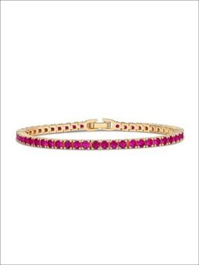 14K Gold Plated Tennis Bracelet 3mm Cubic Zirconia 6.5"